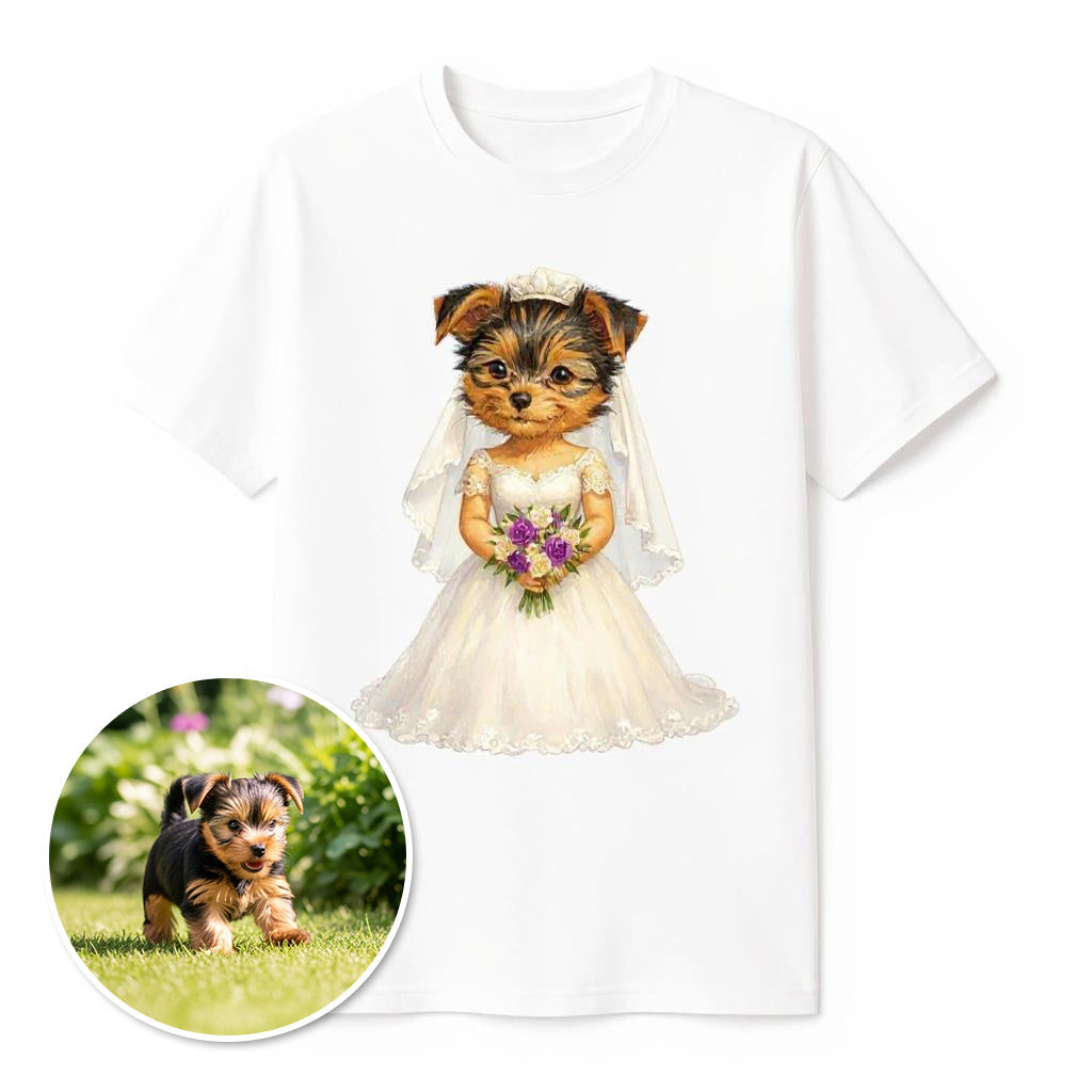 The Blushing Bride - Custom Pet Photo T-shirt