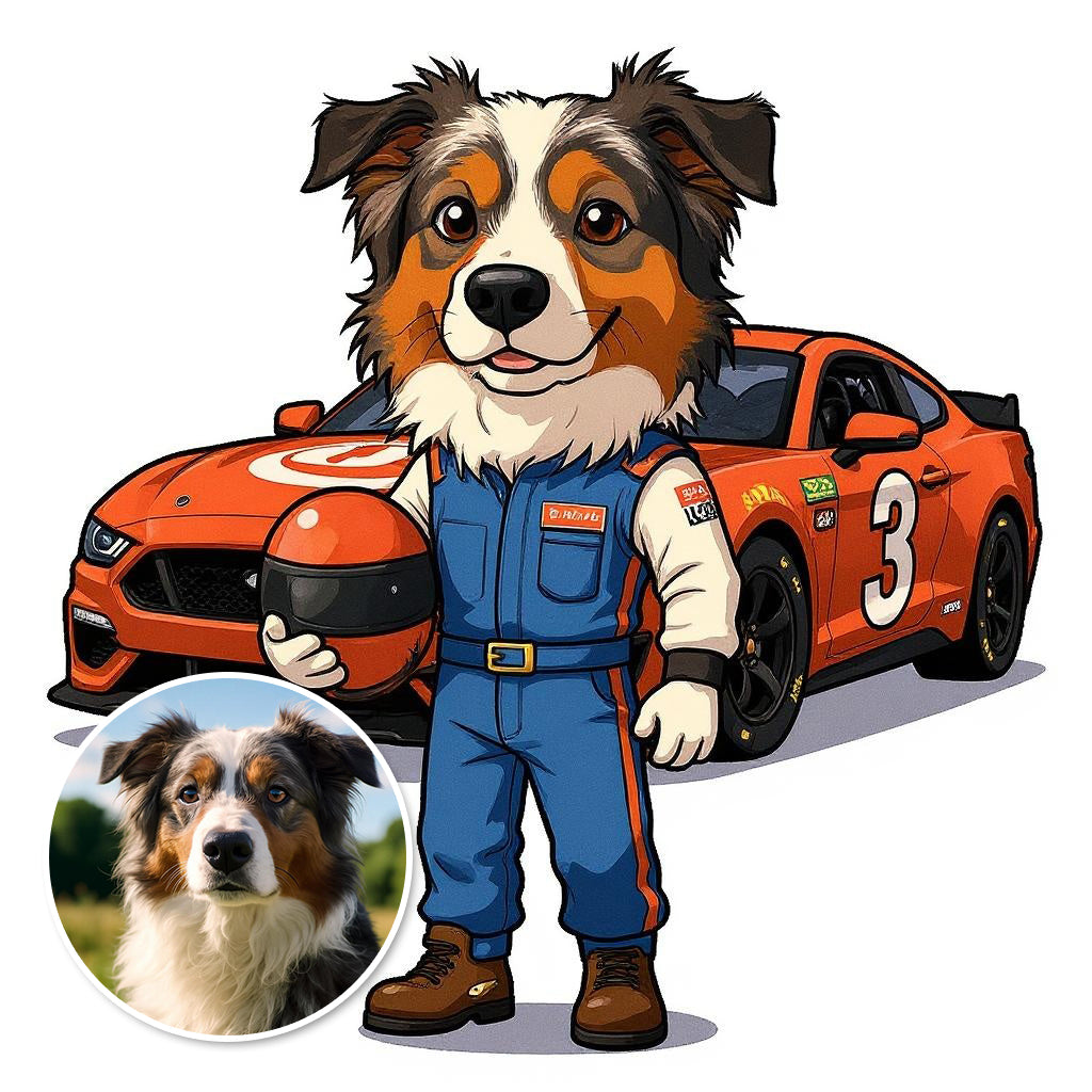The Pro Racer - Custom Pet or Person Photo Sticker