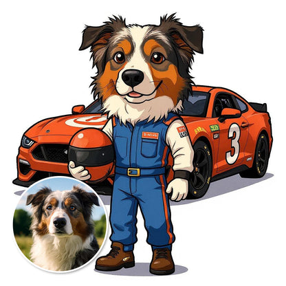 The Pro Racer - Custom Pet or Person Photo Sticker