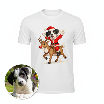 The Reindeer Rider - Custom Person or Pet Photo T-shirt
