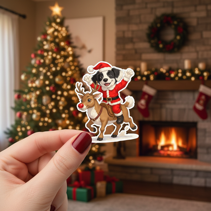 The Reindeer Rider - Custom Person or Pet Photo Sticker