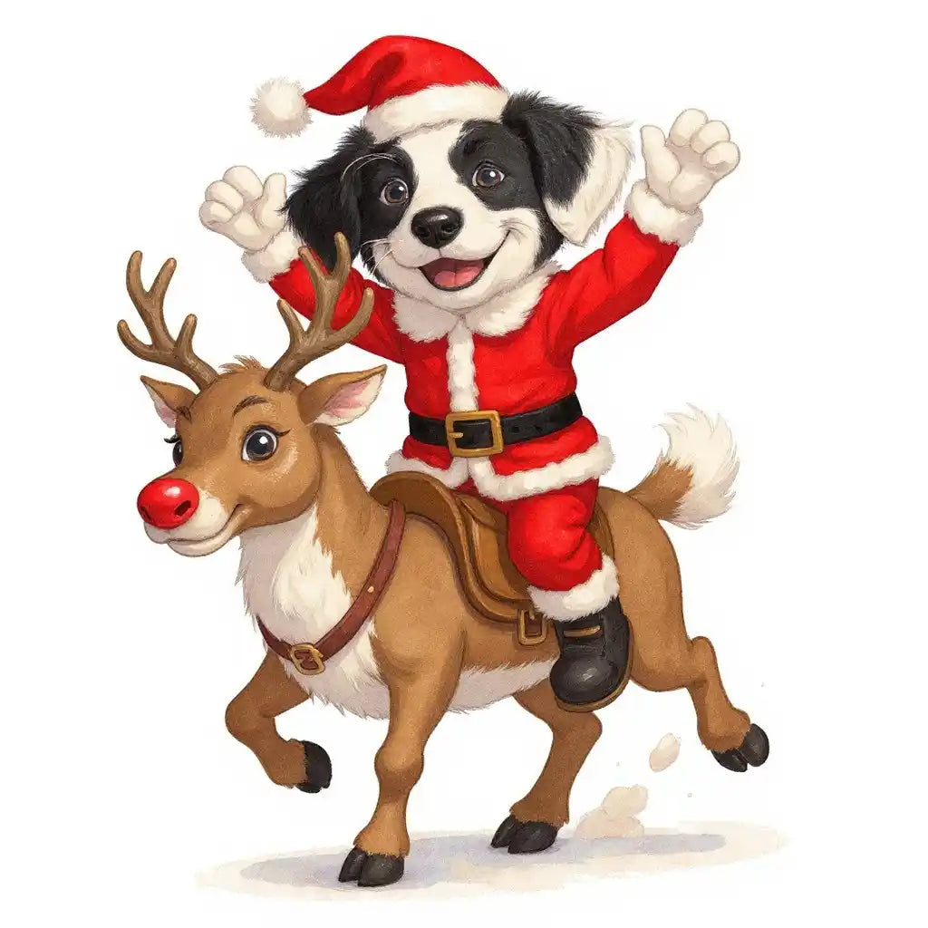 The Reindeer Rider - Custom Person or Pet Photo Sticker