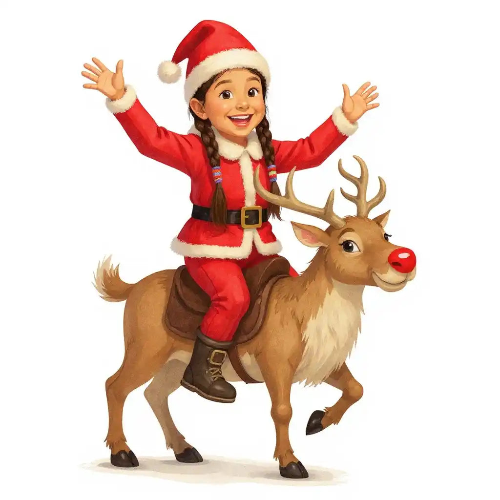 The Reindeer Rider - Custom Person or Pet Photo Sticker