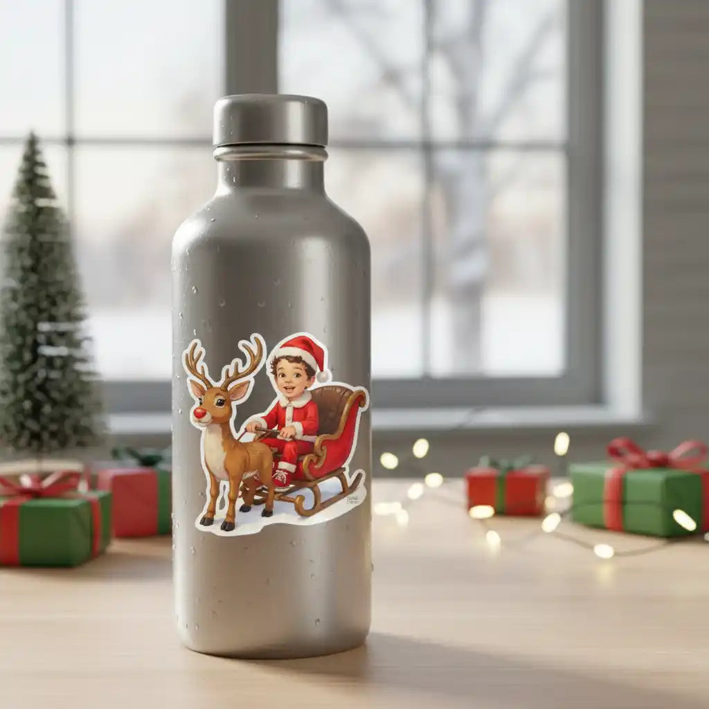 The Sleigh Commander - Custom Person or Pet Photo Sticker