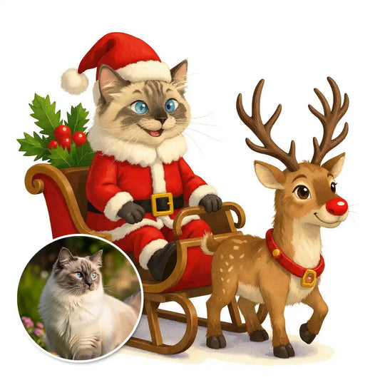 The Sleigh Commander - Custom Person or Pet Photo Sticker