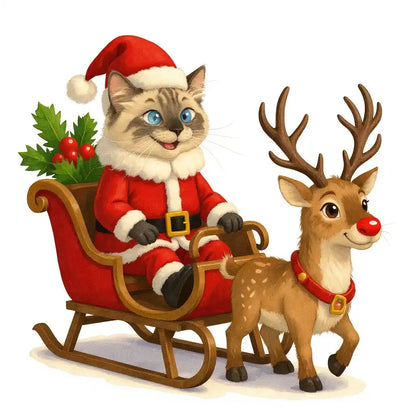 The Sleigh Commander - Custom Person or Pet Photo Sticker