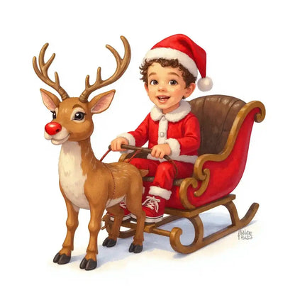 The Sleigh Commander - Custom Person or Pet Photo Sticker