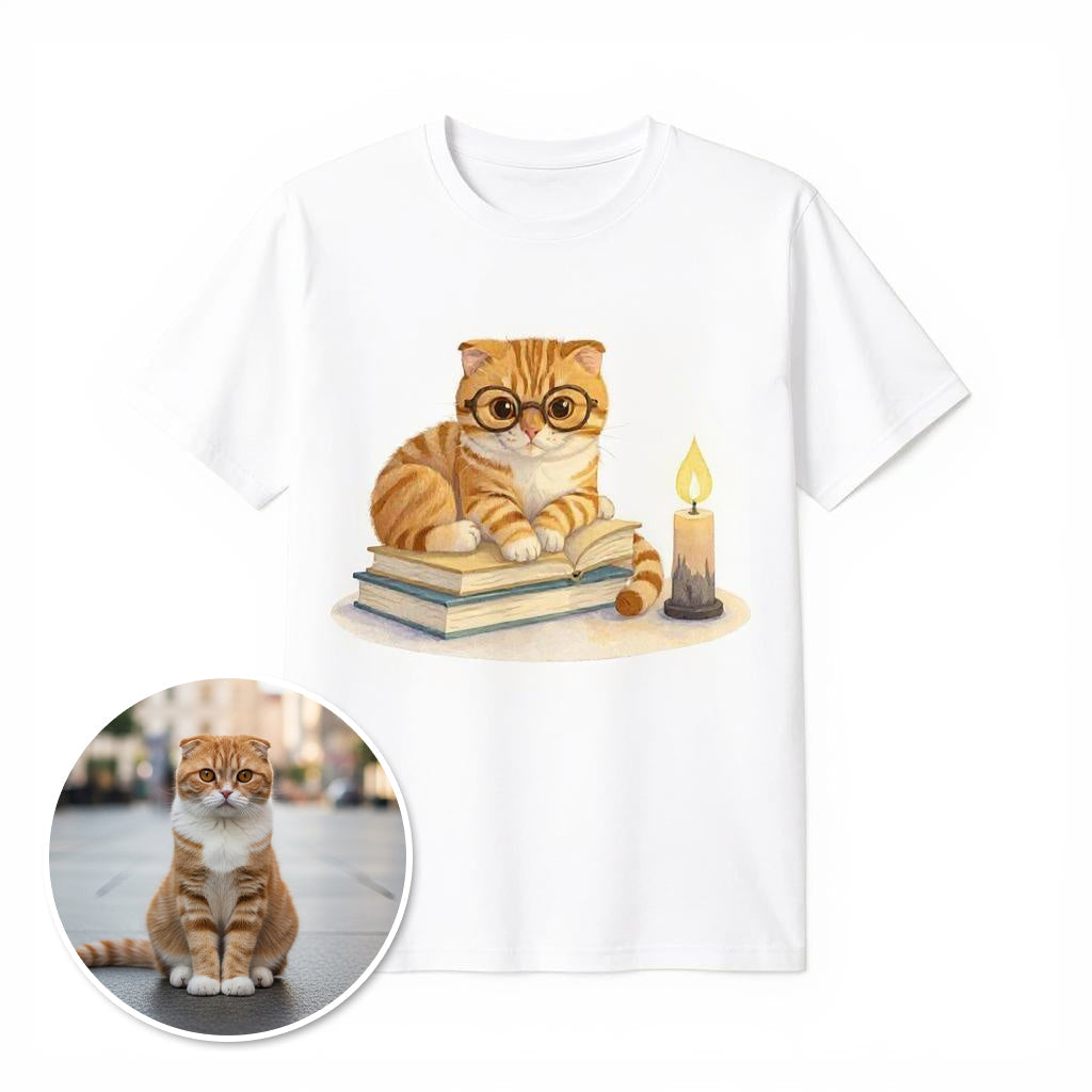 Bookworm- Custom Person or Pet Photo T-shirt